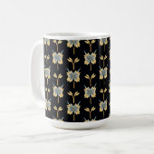 Blumenmuster mit gelben Blumen Kaffeetasse (Vorderseite Links)