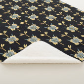 Blumenmuster mit gelben Blumen Sherpadecke (3/4)