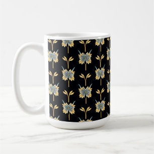 Blumenmuster mit gelben Blüten Kaffeetasse