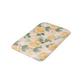 Blumenmuster mit gelben Rosen Badematte (Schrägansicht)