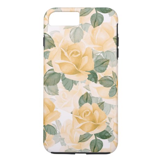 Blumenmuster mit gelben Rosen Case-Mate iPhone Hülle (Rückseite)