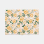 Blumenmuster mit gelben Rosen Fleecedecke (Vorderseite (Horizontal))
