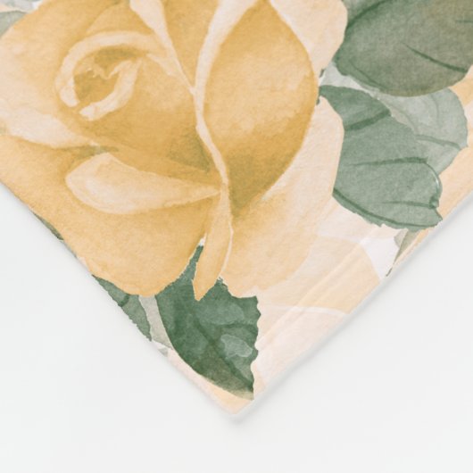 Blumenmuster mit gelben Rosen Fleecedecke (Ecke)