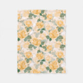 Blumenmuster mit gelben Rosen Fleecedecke (Vorderseite)