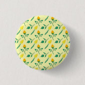 Blumenmuster mit gelben Rosen-und Tulpenfarben-Blu Button (Vorderseite)