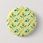 Blumenmuster mit gelben Rosen-und Tulpenfarben-Blu Button (Vorderseite)
