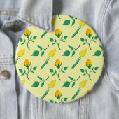 Blumenmuster mit gelben Rosen-und Tulpenfarben-Blu Button (Beispiel)