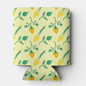 Blumenmuster mit gelben Rosen-und Tulpenfarben-Blu Dosenkühler (Rückseite)