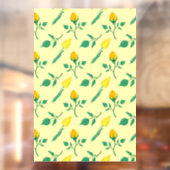 Blumenmuster mit gelben Rosen-und Tulpenfarben-Blu Fensteraufkleber (Blatt 2)