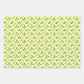 Blumenmuster mit gelben Rosen-und Tulpenfarben-Blu Geschenkpapier Set (Vorderseite 3)