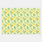 Blumenmuster mit gelben Rosen-und Tulpenfarben-Blu Geschenkpapier Set (Vorderseite)