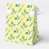 Blumenmuster mit gelben Rosen-und Tulpenfarben-Blu Geschenkschachtel (Rückseite)