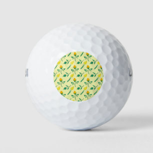 Blumenmuster mit gelben Rosen-und Tulpenfarben-Blu Golfball