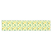 Blumenmuster mit gelben Rosen-und Tulpenfarben-Blu Kurzer Tischläufer (Horizontal)