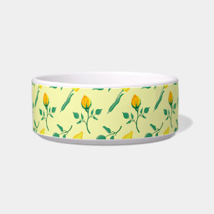 Blumenmuster mit gelben Rosen-und Tulpenfarben-Blu Napf