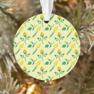 Blumenmuster mit gelben Rosen-und Tulpenfarben-Blu Ornament
