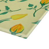 Blumenmuster mit gelben Rosen-und Tulpenfarben-Blu Schneidebrett (Ecke)