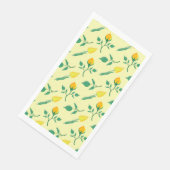 Blumenmuster mit gelben Rosen-und Tulpenfarben-Blu Serviette (Ecke)