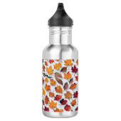 Blumenmuster mit gestürzten Blätter 4 - Wasser Fla Edelstahlflasche (Rechts)