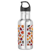 Blumenmuster mit gestürzten Blätter 4 - Wasser Fla Edelstahlflasche (Rückseite)