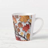 Blumenmuster mit gestürzten Blätter 5 - Latte Tass Milchtasse (Rechts)