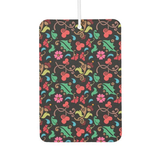 Blumenmuster mit glattem Hintergrund-45673 Autolufterfrischer (Vorderseite)
