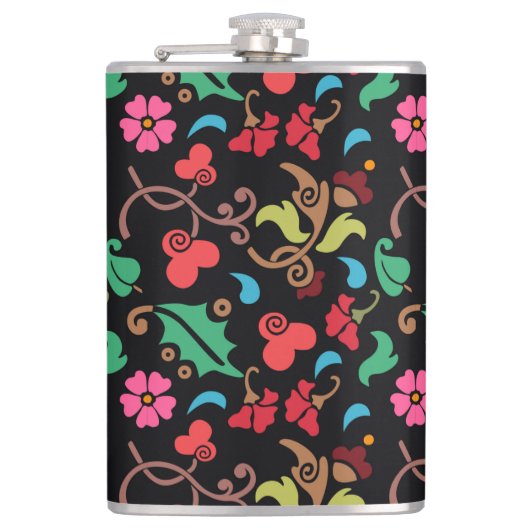 Blumenmuster mit glattem Hintergrund-45673 Flachmann (Vorderseite)