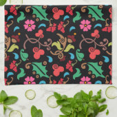 Blumenmuster mit glattem Hintergrund-45673 Geschirrtuch (Gefaltet)