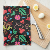 Blumenmuster mit glattem Hintergrund-45673 Geschirrtuch (Viertel Falte)