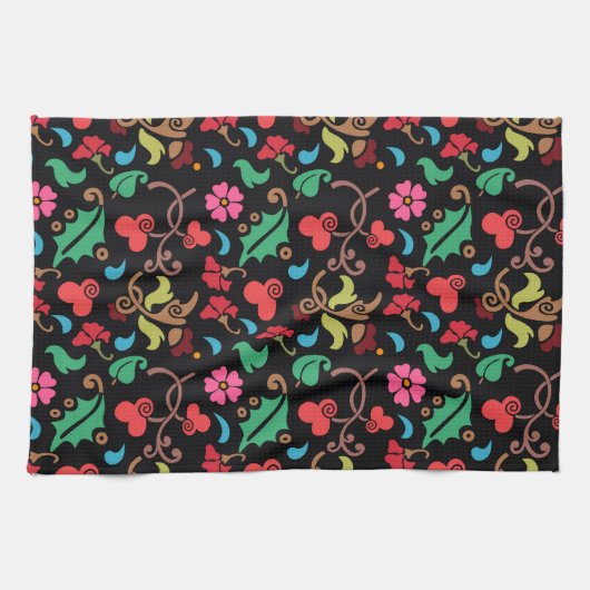 Blumenmuster mit glattem Hintergrund-45673 Geschirrtuch (Horizontal)