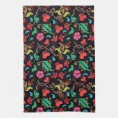 Blumenmuster mit glattem Hintergrund-45673 Geschirrtuch (Vertikal)