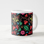 Blumenmuster mit glattem Hintergrund-45673 Jumbo-Tasse (Vorderseite Rechts)