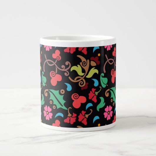 Blumenmuster mit glattem Hintergrund-45673 Jumbo-Tasse (Vorderseite)