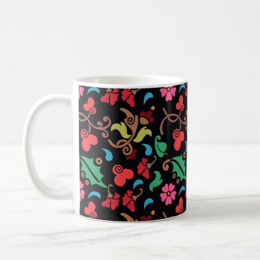 Blumenmuster mit glattem Hintergrund-45673 Kaffeetasse (Links)