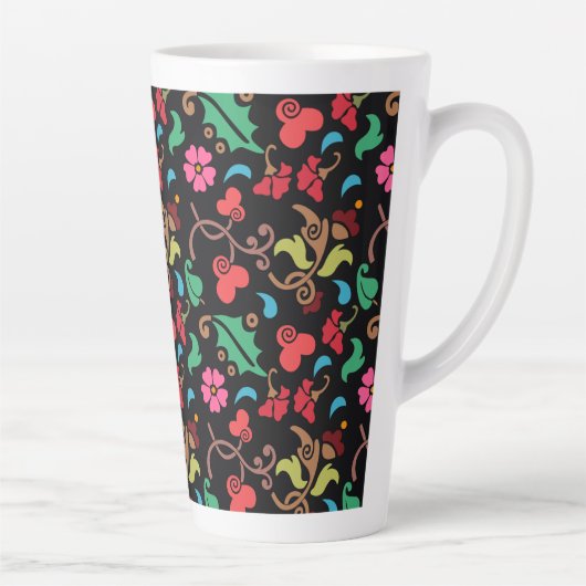 Blumenmuster mit glattem Hintergrund-45673 Milchtasse (Rechts)