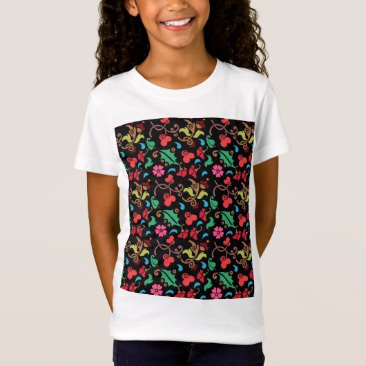 Blumenmuster mit glattem Hintergrund-45673 T-Shirt (Vorderseite)