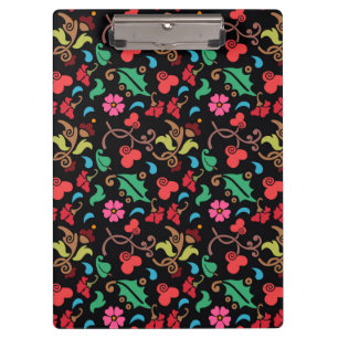 Blumenmuster mit glatter Farbfläche-45673 Klemmbrett