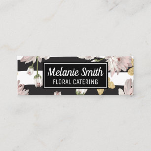 Blumenmuster mit glitzernden Schmetterlingen Mini Visitenkarte