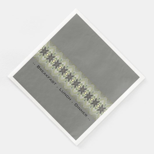 Blumenmuster mit Grau Serviette (Ecke)