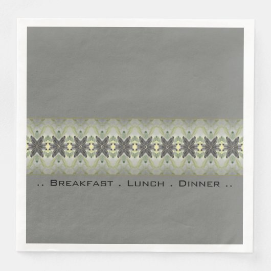 Blumenmuster mit Grau Serviette (Vorderseite)