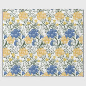 Blumenmuster mit großen Blume Bluebell May Lily Geschenkpapier (Flach)