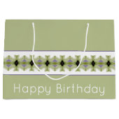 Blumenmuster mit Grün Große Geschenktüte (Vorderseite)