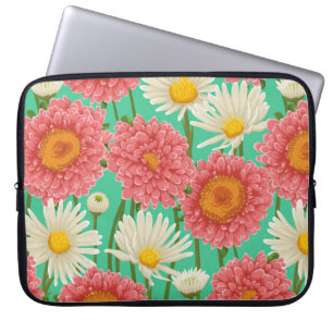 Blumenmuster mit Kamille und anderen Blume Laptopschutzhülle