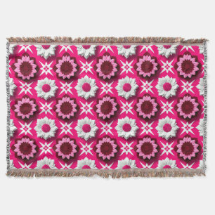 Blumenmuster mit kräftigem rosa und weißem Lotus Decke