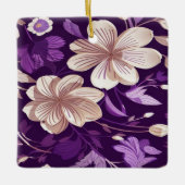 Blumenmuster mit lila Hintergrund Keramikornament (Vorderseite)