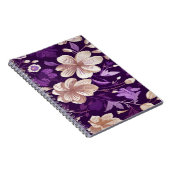 Blumenmuster mit lila Hintergrund Notizblock (Rechte Seite)