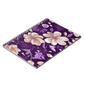Blumenmuster mit lila Hintergrund Notizblock (Linke Seite)