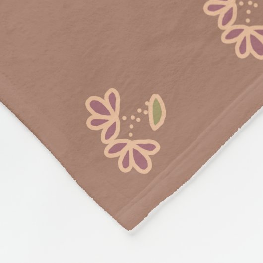 Blumenmuster mit Mocha Mousse Hintergrund Fleecedecke (Ecke)