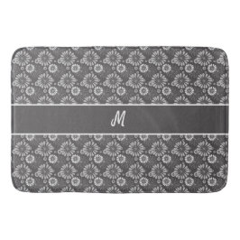 Blumenmuster Mit Monogramm Badematte