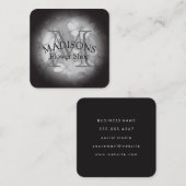 Blumenmuster mit Monogramm Quadratische Visitenkarte (Vorne/Hinten)